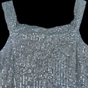 Never Worn Champagne Sequin Sweetheart Prom Dress with Side Slit Size M